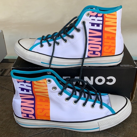 CONVERSE CTAS HI WHITE/GNARLY BLUE/WHITE MENS - Picture 2 of 15